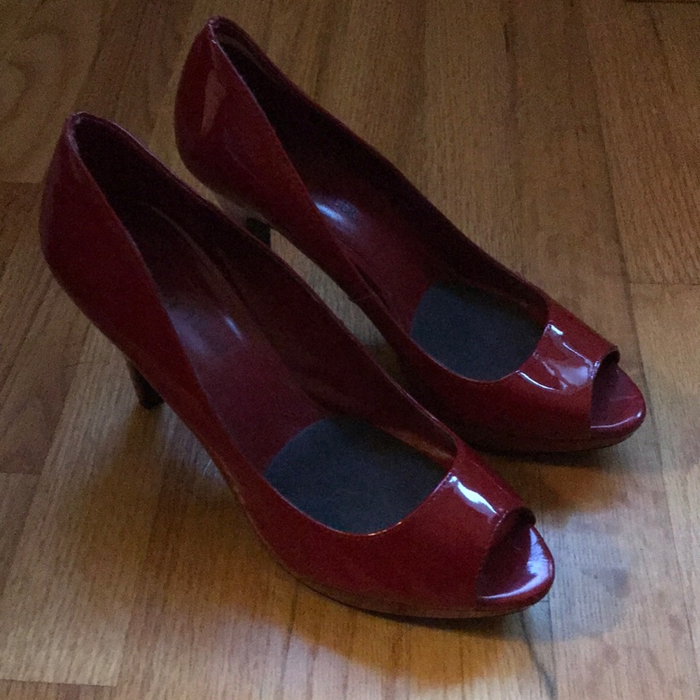 Red platform heels